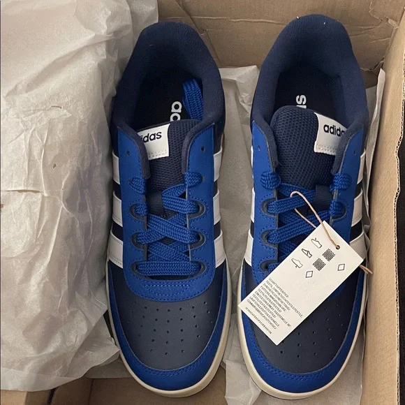 Adidas Kids Sneakers BREAKBASE SHOES KIDS - Navy and White - Picture 3 of 6